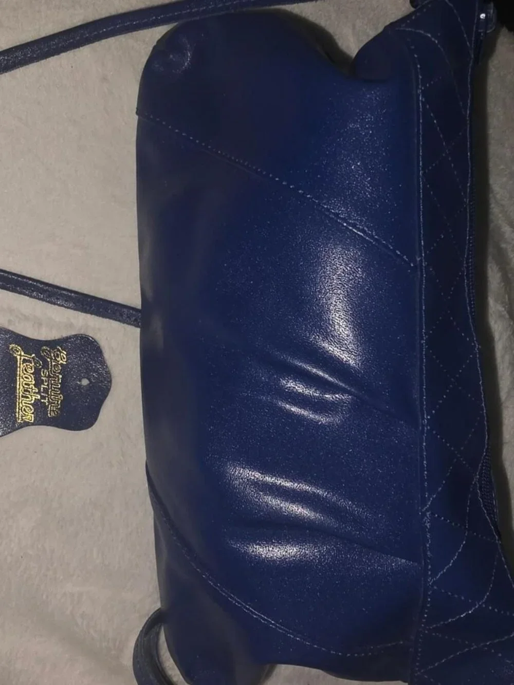Genuine Split Leather Hobo Bag